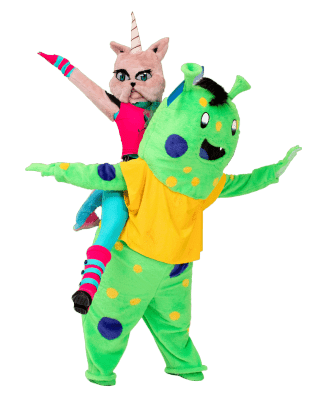 Imagen personajes de banda rock para niños y niñas monstrurock Misty e izzy