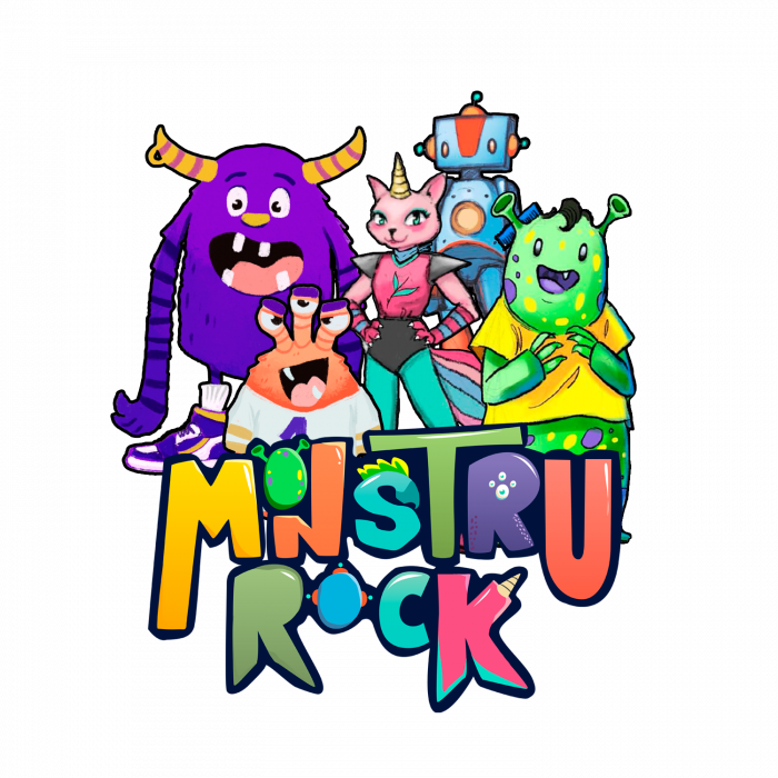 Imagen animada banda rock para niños y niñas monstrurock